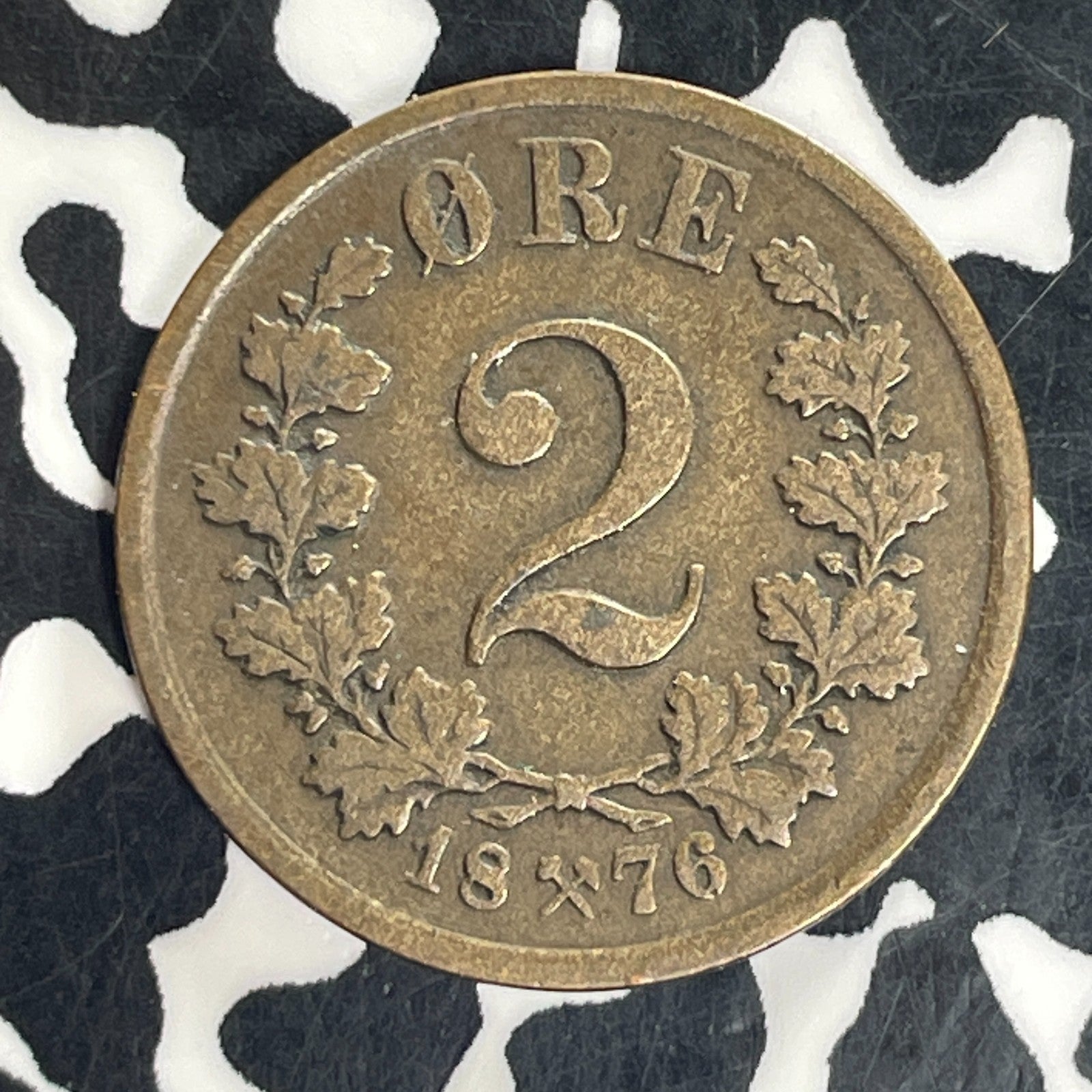 1876 Norway 2 Ore Lot#C5104