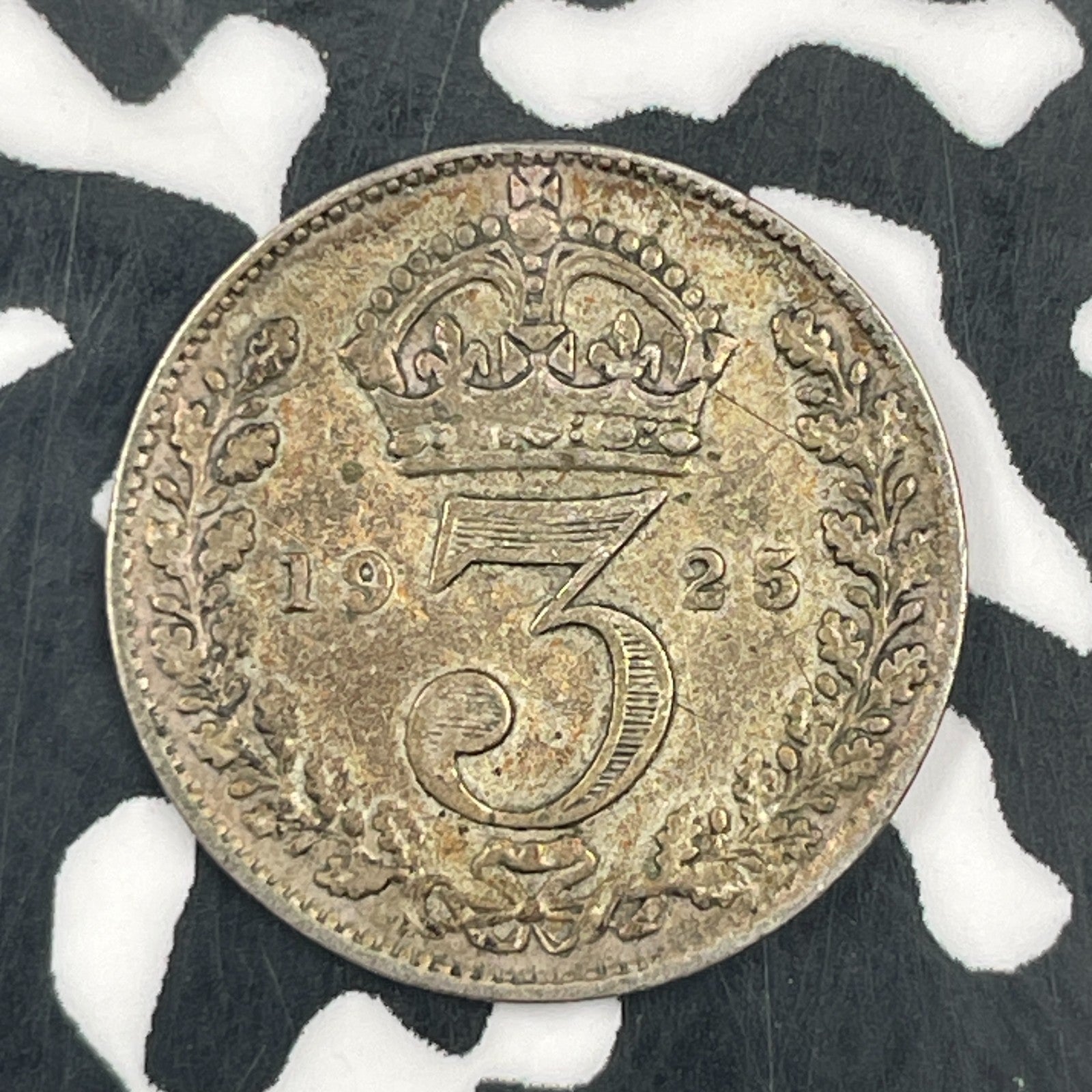 1925 Great Britain 3 Pence Threepence Lot#F5633 Silver!