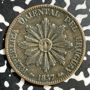 1857-D Uruguay 20 Centesimos Lot#E7364