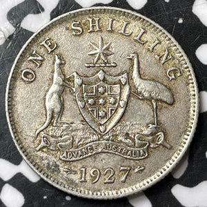 1927 Australia 1 Shilling Lot#JM7229 Silver! Nice! Better Date