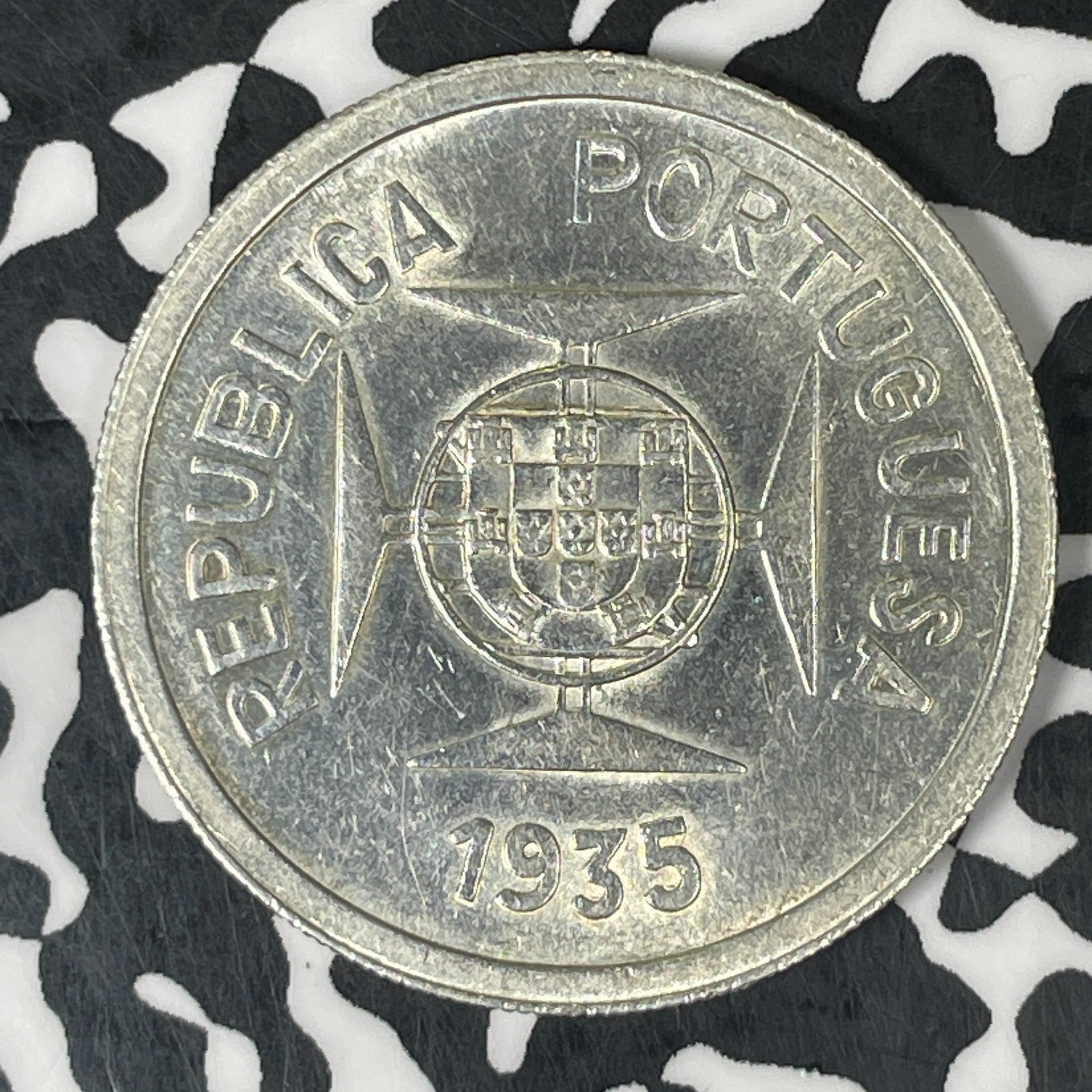 1935 Portuguese India 1 Rupia Lot#JM0557 Silver! High Grade! Beautiful!