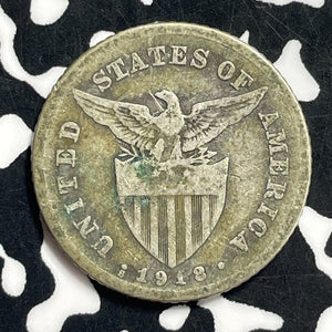 1918-S U.S. Philippines 20 Centavos Lot#C0438 Silver!