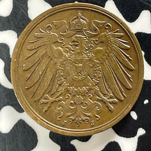 1906-J Germany 2 Pfennig Lot#T4229 Better Date