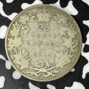 1915 Canada 25 Cents Lot#T4864 Silver! Key Date!