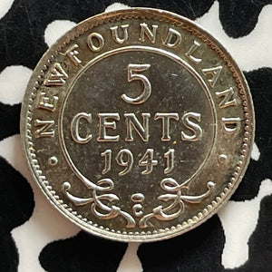1941 Newfoundland 5 Cents Lot#T4799 Silver! High Grade! Beautiful!