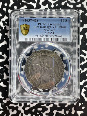 (1637-42) Scotland Charles I 30 Shillings PCGS Rim DMG-VF Detail Lot#G940 Silver