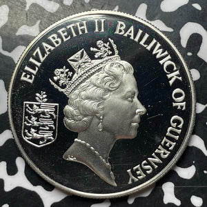 1986 Guernsey British Commonwealth Games £2 Pounds Lot#MK142 Silver! Proof!