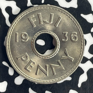 1936 Fiji 1 Penny Lot#T8542 High Grade! Beautiful!
