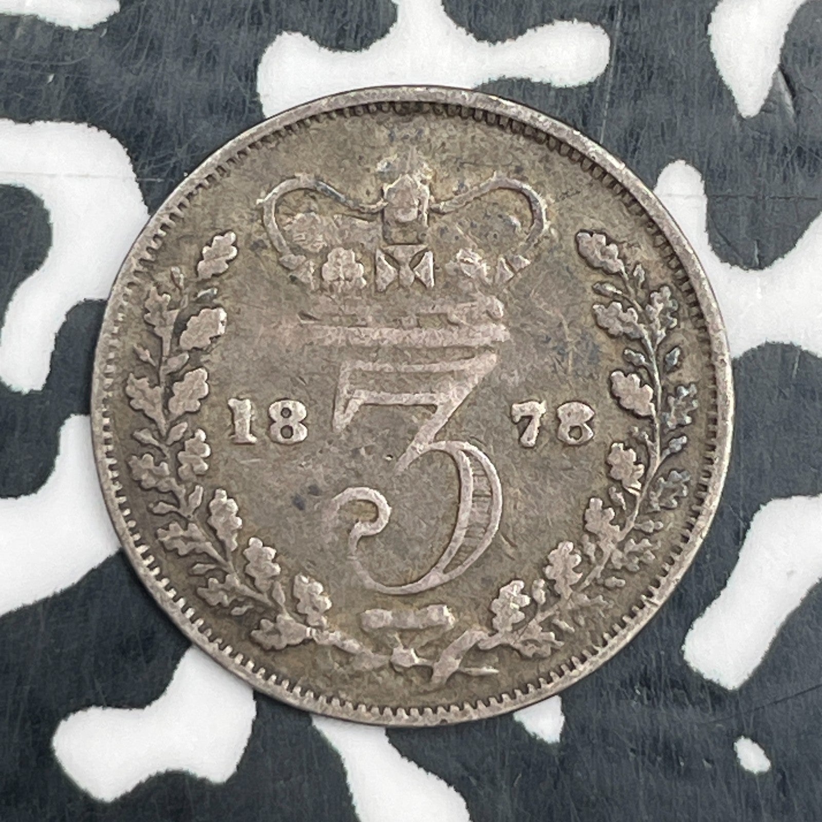 1878 Great Britain Victoria 3 Pence Threepence Lot#N2037 Silver!