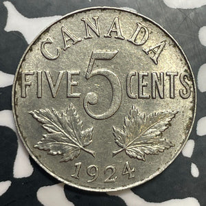 1924 Canada 5 Cents Lot#E7340 High Grade! Beautiful!