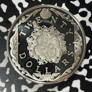 1985 British Virgin Islands $20 Dollars Lot#T4610 Large Silver Coin! Proof!