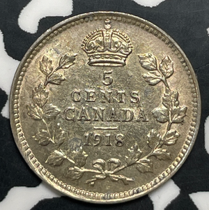 1918 Canada 5 Cents Lot#C0314 Silver!