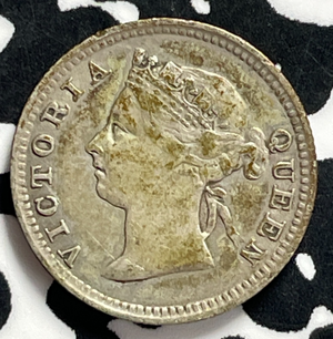 1897 Mauritius 10 Cents Lot#C0012 Silver! Nice!