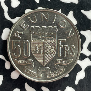 1962 Reunion 50 Francs Lot#T7404 High Grade! Beautiful!