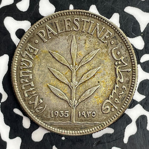 1935 Palestine 100 Mils Lot#C0994 Silver!