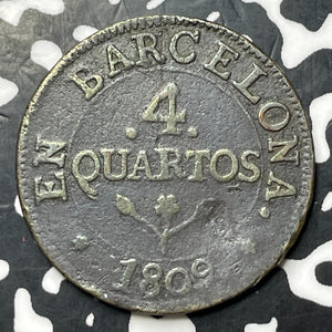 1809 Spain Barcelona 4 Quartos Lot#MK349