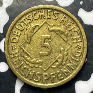 1936-D Germany 5 Pfennig (3 Available) (1 Coin Only)