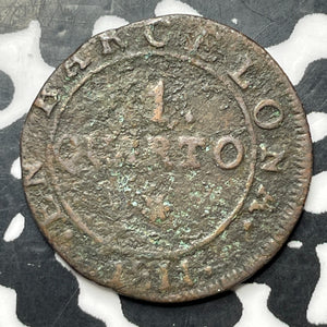 1811 Spain Barcelona 1 Quarto Lot#MK347