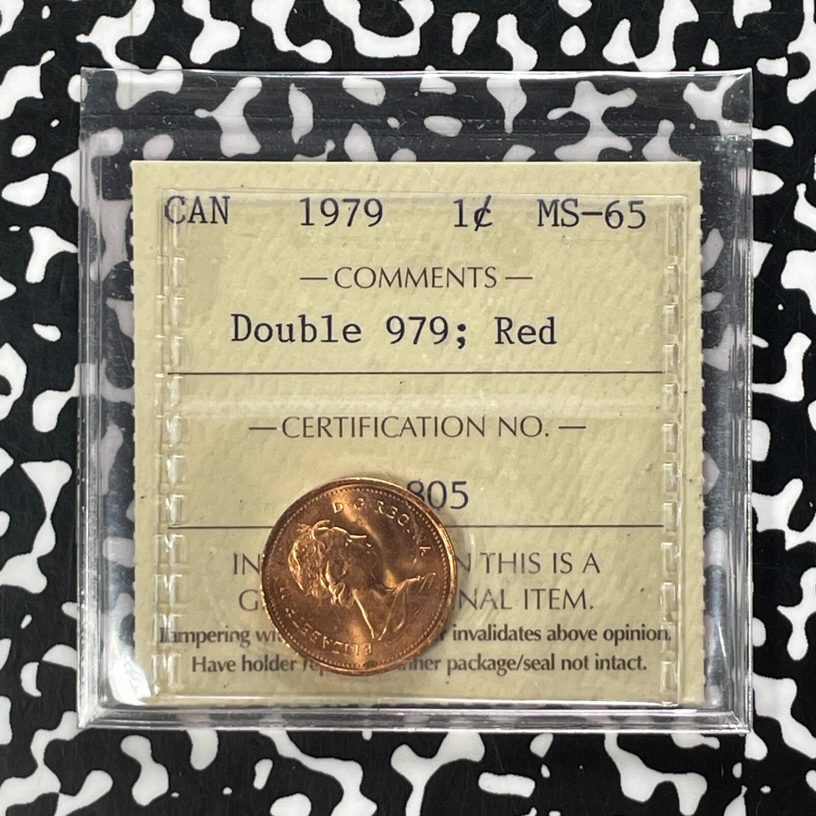 1979 Canada Small Cent ICCS MS65RD Double '979' Lot#OV1479 Gem BU!
