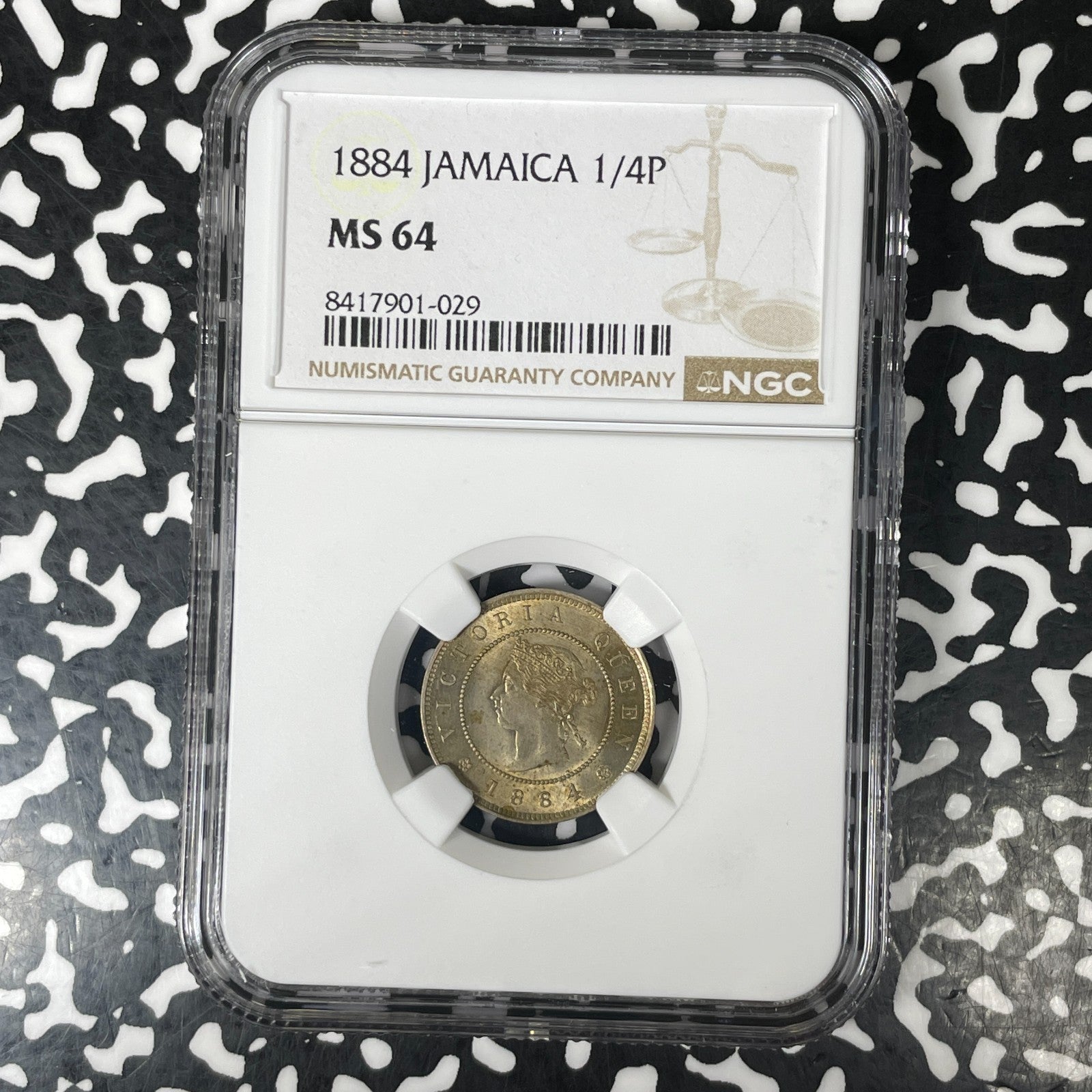 1884 Jamaica Farthing NGC MS64 Lot#G1484 Choice UNC!