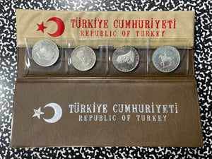 (1960-1972) Turkey 4x Coin Silver Proof Set Lot#B2045 With Case