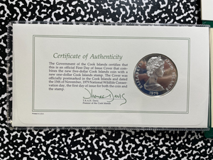 1979 Cook Islands $5 Dollars Proof & FDC Set Lot#B2805 Silver! With Case & COA