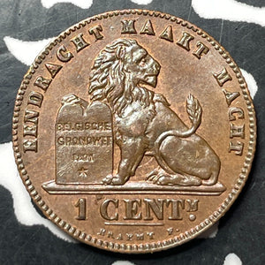 1902 Belgium 1 Centime Lot#E8838 High Grade! Beautiful! KM#34.1