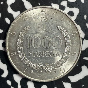 1960 Finland 1000 Markkaa Lot#T1521 Silver! High Grade! Beautiful!