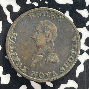 1814 Nova Scotia Halifax Broke 1/2 Penny Token Lot#T7744 Breton#879