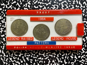1964 Poland 3x 10 Zlotych Proba Pattern Set Lot#B2658 With Case