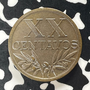 1944 Portugal 20 Centavos Lot#T5723 Nice!
