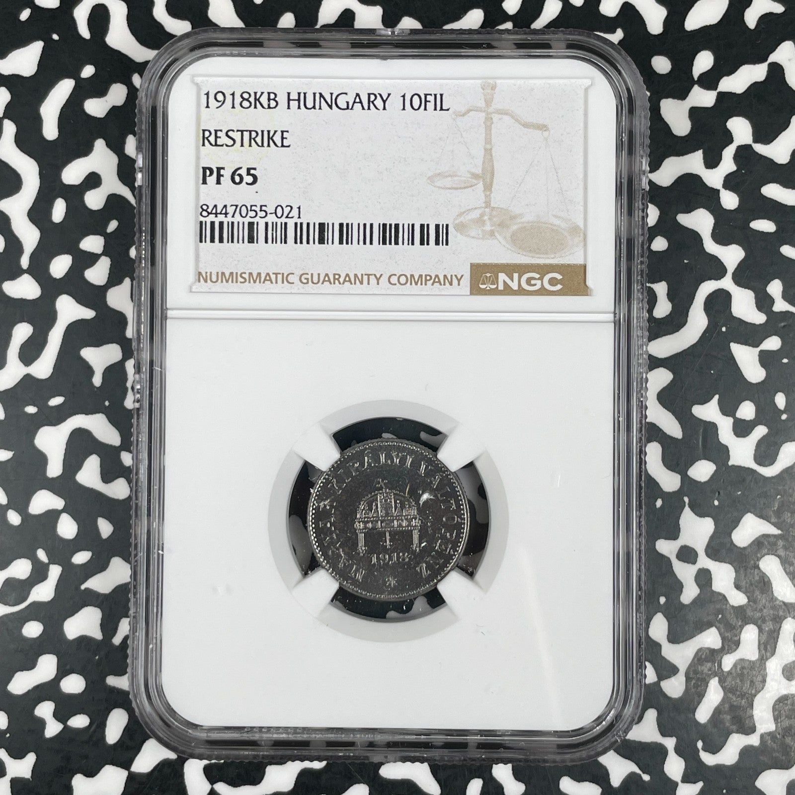 1918-KB Hungary 10 Filler NGC PR65 Lot#G3576 Proof! Gem BU! Restrike