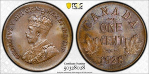 1928 Canada Small Cent PCGS MS64BN Lot#G7878 Choice UNC!