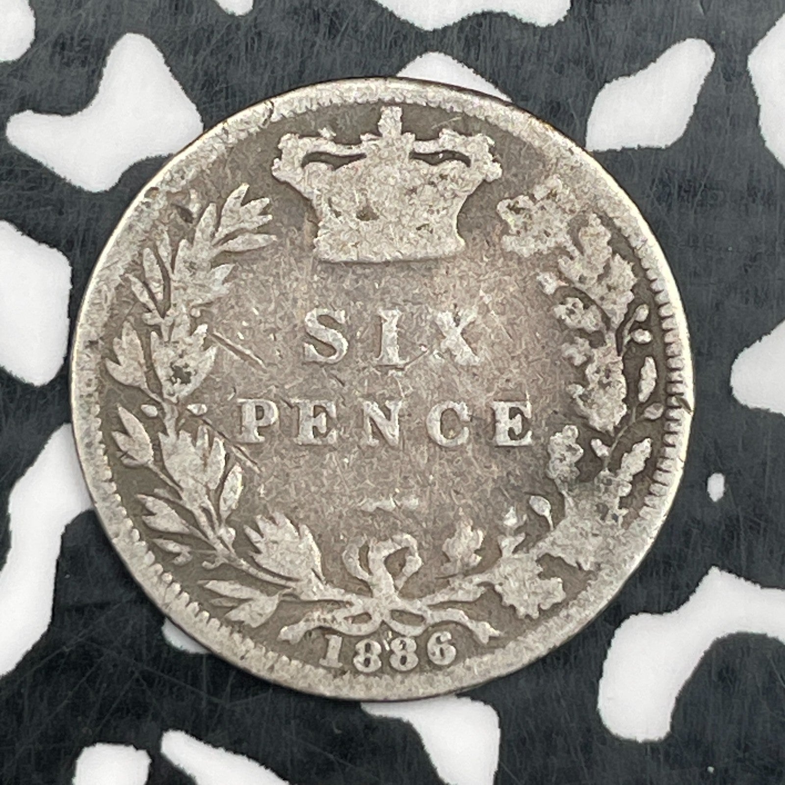 1886 Great Britain 6 Pence Sixpence Lot#N2896 Silver!