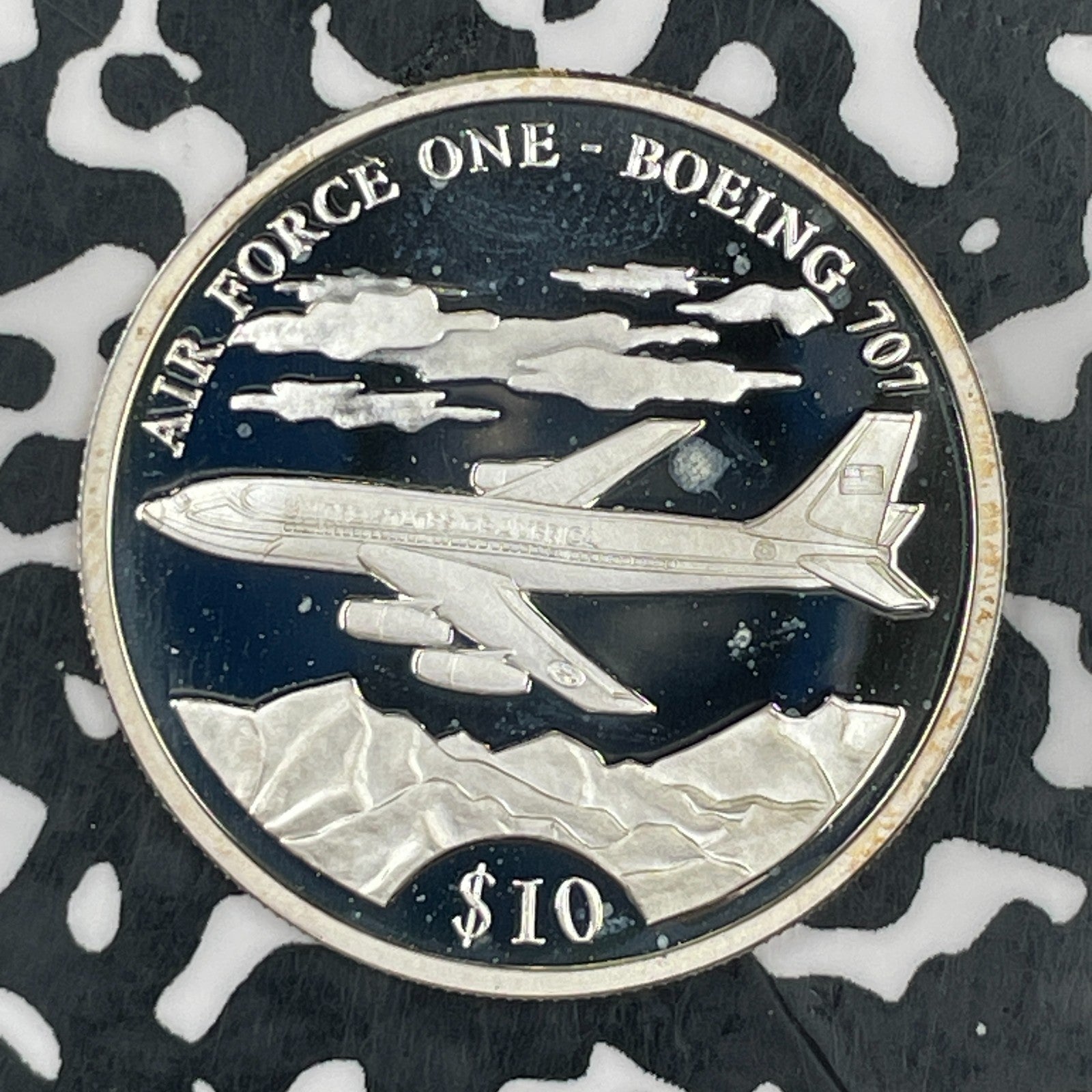 2000 Liberia $10 Dollars Lot#F7456 Silver! Proof! KM#645, Air Force One