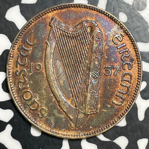 1937 Ireland 1 Penny Lot#T2983 High Grade! Beautiful!