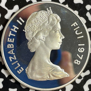 1978 Fiji $20 Dollars Lot#E0257 Large Silver Coin! Proof! Golden Cowrie