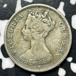 1900-H Hong Kong 10 Cents (8 Available) (1 Coin Only) Silver!