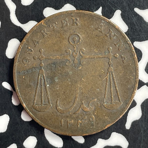 1833 India Bombay Presidency 1/4 Anna Lot#T6833
