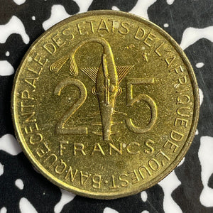 1972 Western African States 25 Francs Lot#E2342 High Grade! Beautiful!