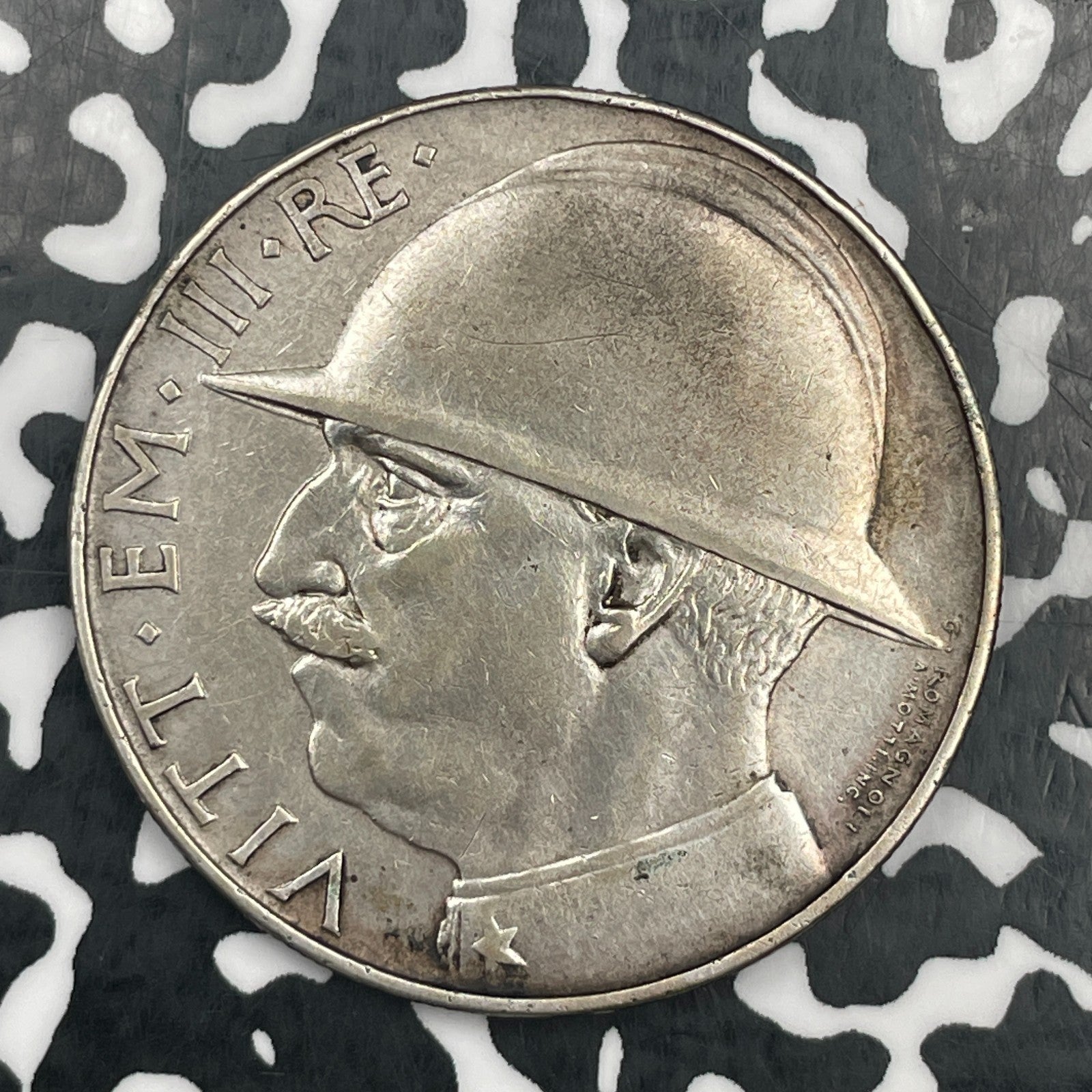 1928-R Italy 20 Lire Lot#JM1931 Large Silver! Scarce! KM#70