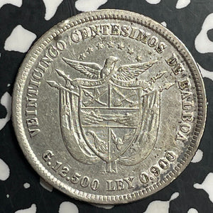 1904 Panama 25 Centesimos Lot#T0243 Silver!