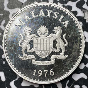 1976 Malaysia 25 Ringgit Lot#JM7190 Large Silver Coin! Proof!