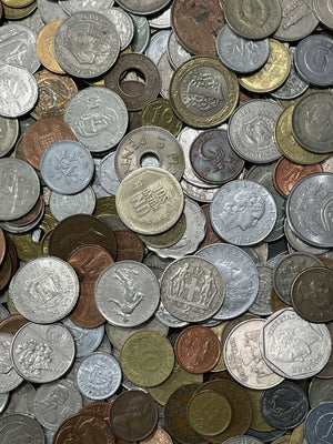 Huge Mixed Bulk Lot of 100 Assorted World Foreign Coins! Great Starter Lot!