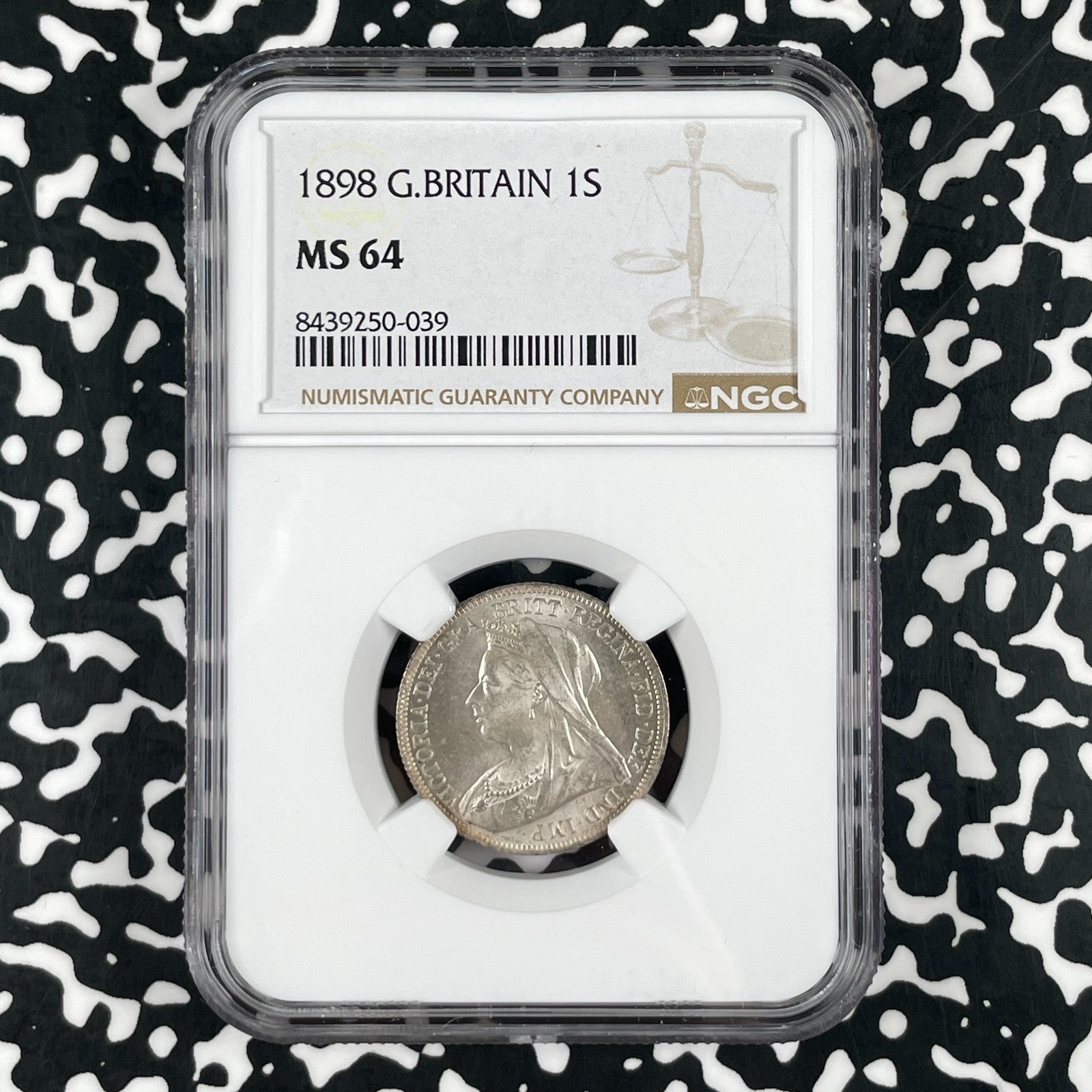 1898 Great Britain Victoria 1 Shilling NGC MS64 Lot#G3371 Silver! Choice UNC!