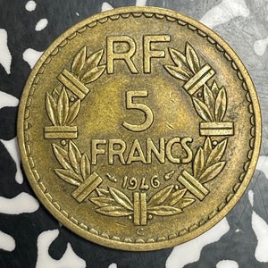 1946-C France 5 Francs Lot#T3525 Nice! KM#888a.3