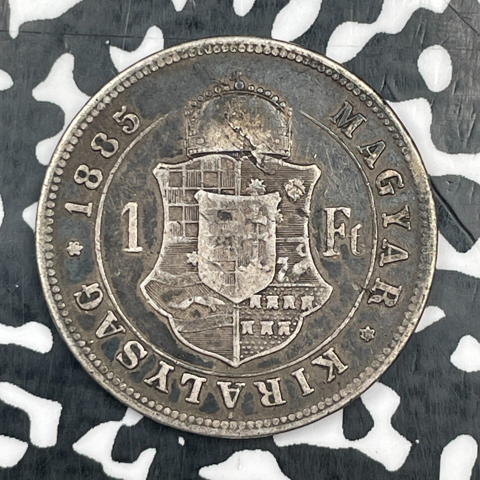 1885 Hungary 1 Forint Lot#N1447 Silver!