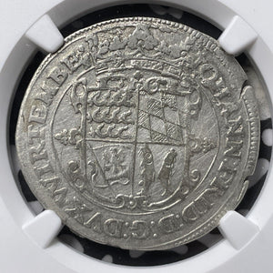 1623 Germany Wurttemberg 60 Kreuzer NGC Cleaned-XF Details Lot#G7476 Silver!