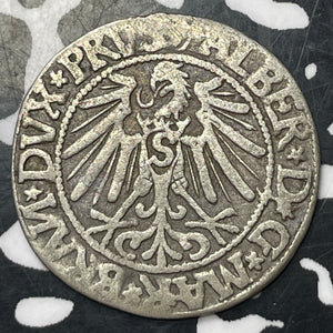 1544 Germany Prussia Albrecht Von Brandenburg 1 Groschen Lot#JM8583 Silver!