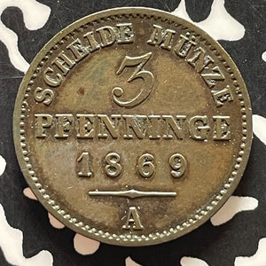 1869-A Germany Prussia 3 Pfennig Lot#T4896